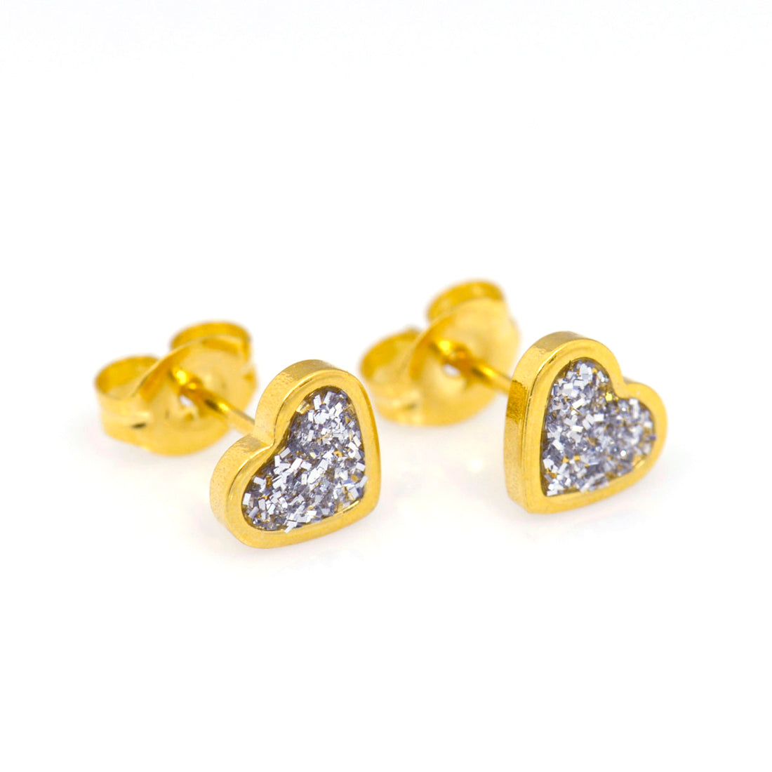 Buy Studex Sensitive 6mm Heart with Clear Glitter Centre Gold Plated Earrings for only $14.99 by Studex