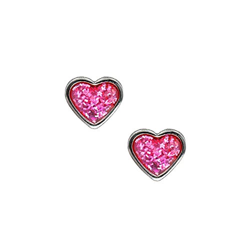 Buy Studex Sensitive 6mm Pink Glitter Heart Stainless Steel Stud Earrings for only $14.99 by Studex