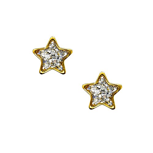 Buy Studex Sensitive 6mm Star with Clear Glitter Centre Gold Plated Stud Earrings for only $14.99 byStudex