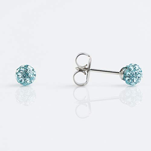 Buy STUDEX Sensitive Aquamarine Fireball Stud Earrings 4.5mm for only $14.99 by Studex
