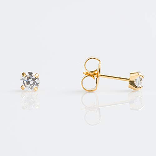 Buy Studex Sensitive Cubic Zirconia Stud Earrings 4mm Gold Plated  for only $14.99 byStudex