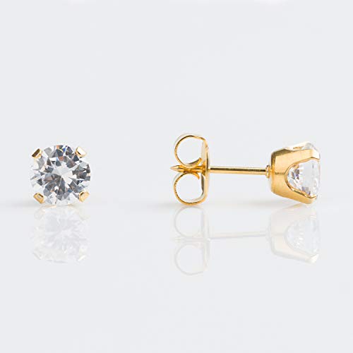 Buy Studex Sensitive Cubic Zirconia Stud Earrings 6mm  Gold Plated for only $14.99 byStudex