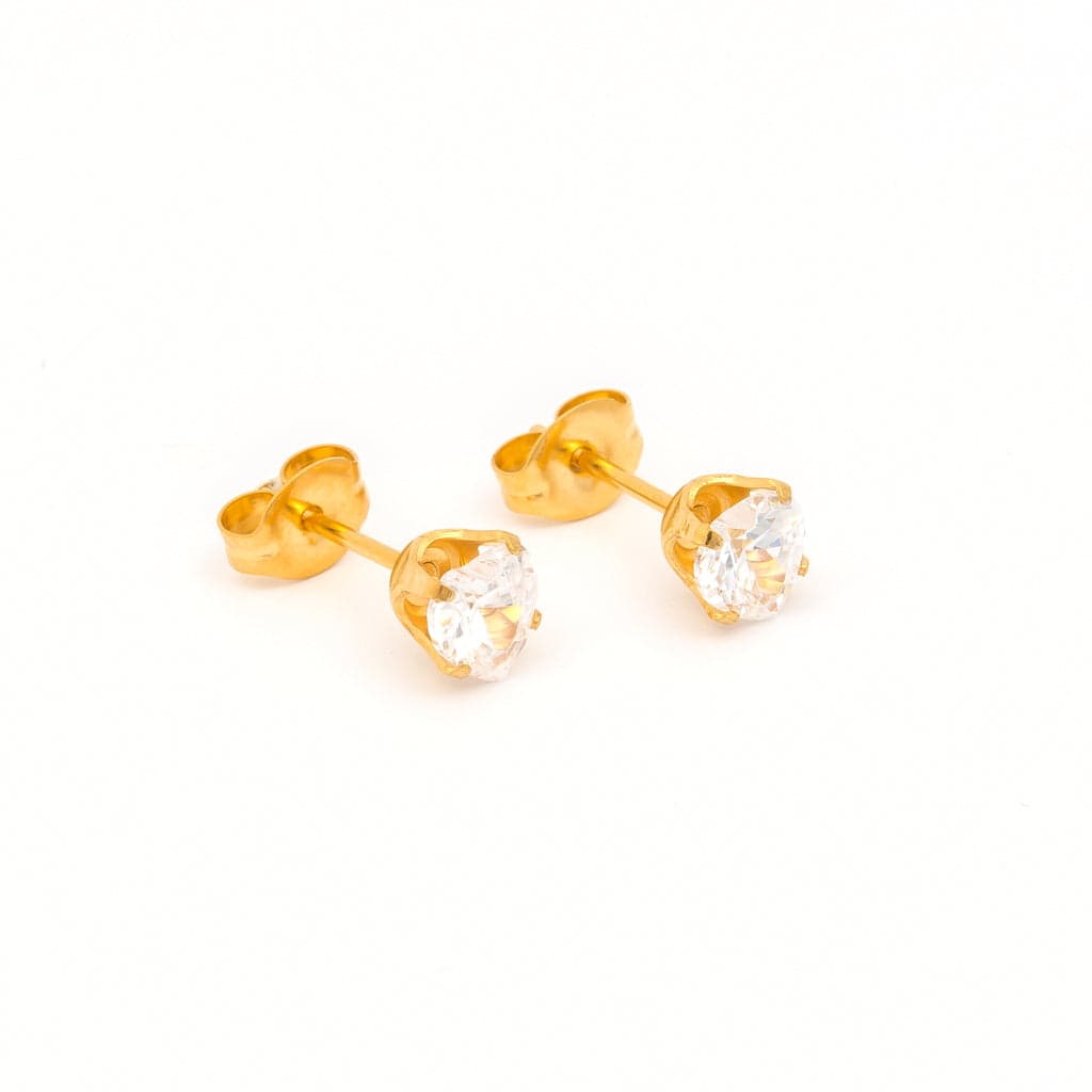 Buy Studex Sensitive Heart Cut Cubic Zirconia Stud Earrings 5x5mm Gold Plated for only $14.99 by Studex