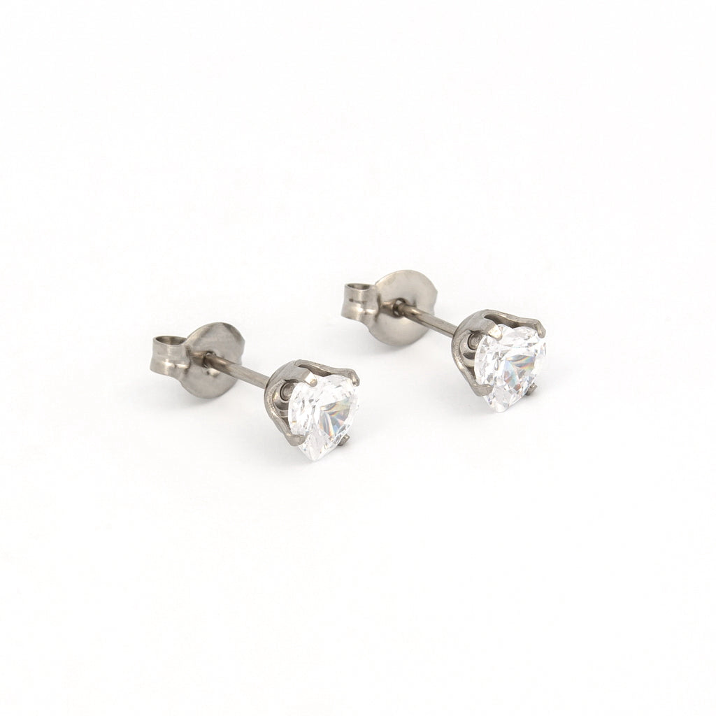 Buy Studex Sensitive Heart Cut Cubic Zirconia Stud Earrings 5x5mm for only $14.99 by Studex