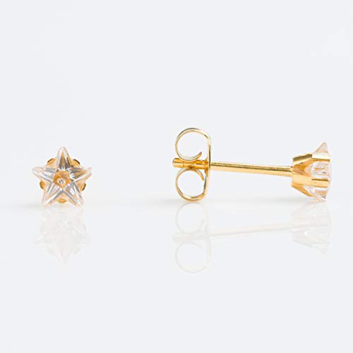 Buy Studex Sensitive Star Cut Cubic Zirconia Stud Earrings Gold Plated 5mm for only $14.99 byStudex
