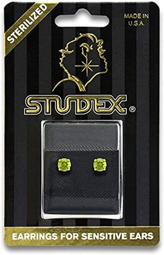 Buy Studex Sensitive Stud Earrings Gold Plated Setting 5mm August Birthstone Peridot for only $14.99 byStudex