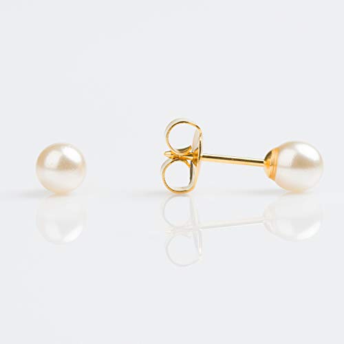 Buy Studex Sensitive White Pearl Stud Earrings 5mm Gold Plated for only $14.99 by Studex
