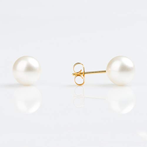 Buy Studex Sensitive White Pearl Stud Earrings 8mm Gold Plated  for only $14.99 byStudex