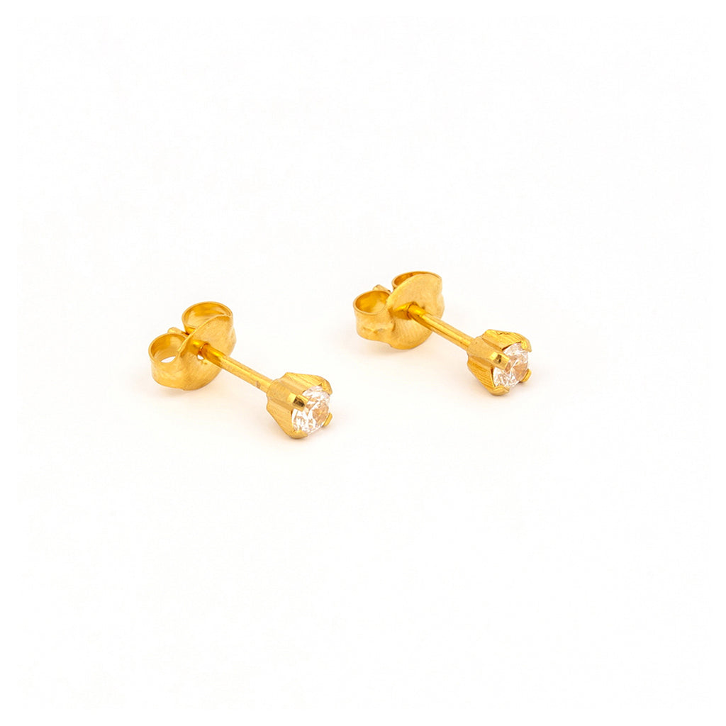 Buy Studex Tiny Tips 3mm Cubic Zirconia Pure Gold Plated Ear Studs For Kids for only $14.99 by Studex