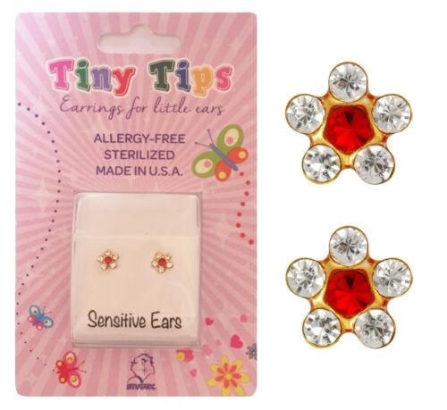 Buy Studex Tiny Tips 5mm Gold Plated Daisy Clear Crystal and Ruby July for only $14.99 byStudex