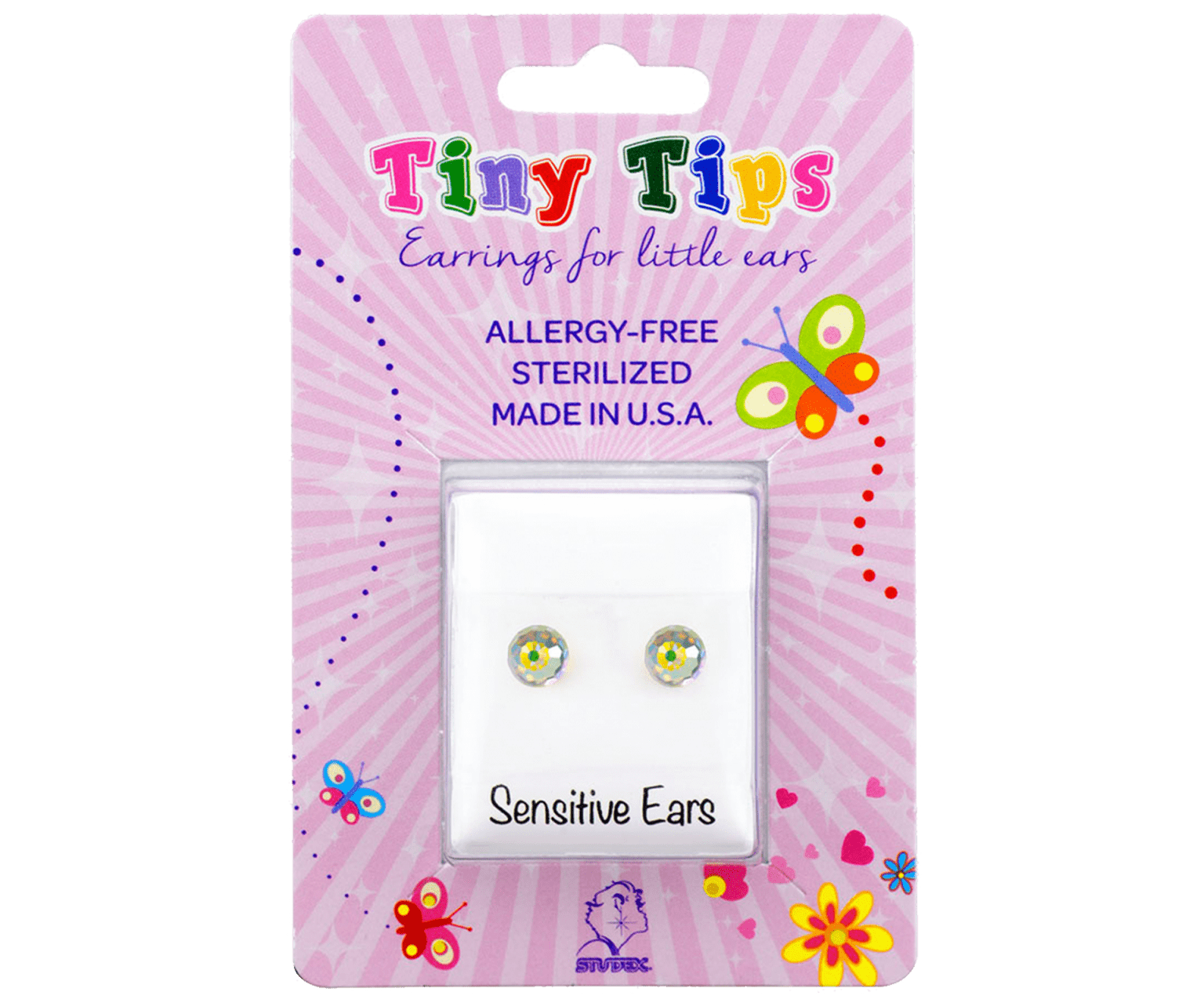 Buy Studex Tiny Tips AB Crystal Ball Earrings Studs 4mm for only $14.99 by Studex
