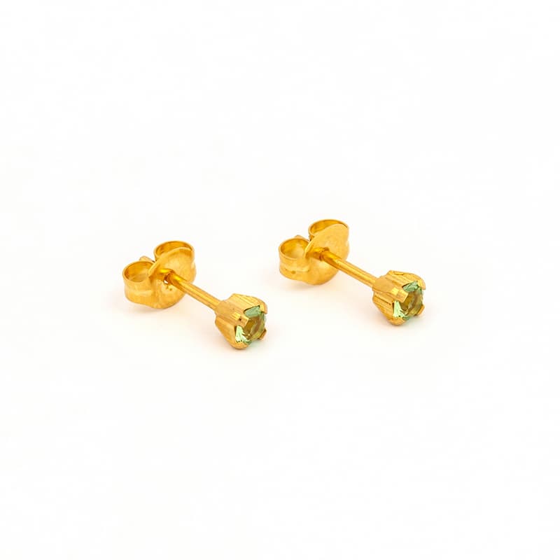 Buy Studex Tiny Tips August Peridot 3mm Birthstone Pure Gold Plated Ear Studs For Kids for only $14.99 by Studex