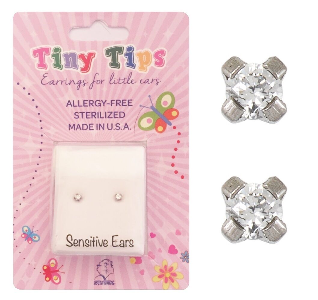 Buy Studex Tiny Tips Cubic Zirconia  Stainless Steel  3mm Stud Earrings for only $14.99 byStudex