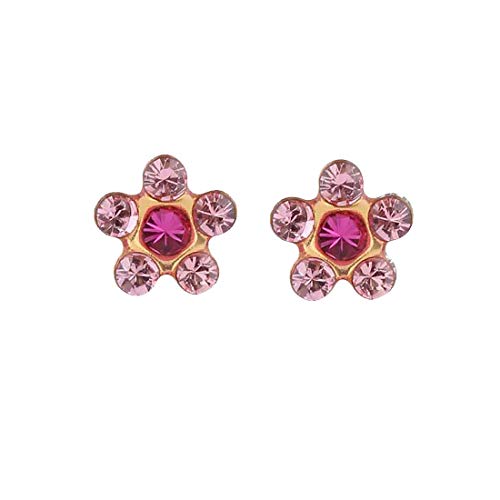 Buy Studex Tiny Tips Gold Plated Daisy Light Rose Fuchsia Stud Earrings  for only $14.99 byStudex