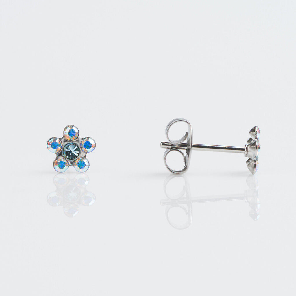 Buy Studex Tiny Tips Stainless Steel Daisy Aquamarine Stud Earrings for only $14.99 byStudex