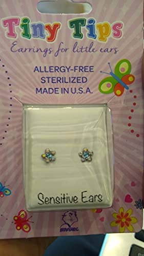 Buy Studex Tiny Tips Stainless Steel Daisy Aquamarine Stud Earrings for only $14.99 byStudex