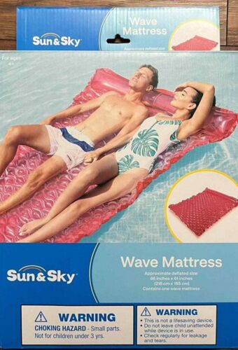 Buy Sun & Sky Pink Wave Mattress Swimming Pool Floatie Bed for only $39.99 by[product_brand]
