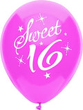 Buy Sweet 16 Sparkles & Stars 12" Printed Latex Balloons 8ct for only $6.99 by Pioneer Balloons