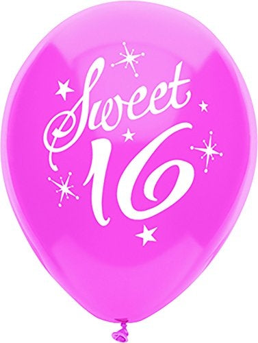 Buy Sweet 16 Sparkles & Stars 12" Printed Latex Balloons 8ct for only $6.99 by Pioneer Balloons