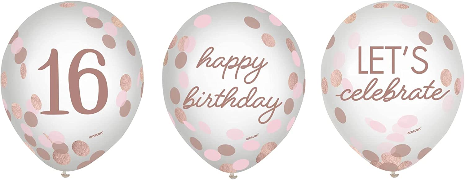 Buy Sweet Sixteen Confetti Balloon - 12" (6 count) for only $10.70 by Amscan