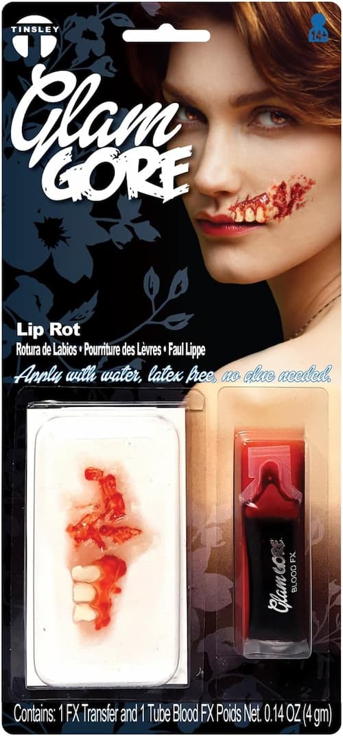 Buy Tinsley Transfers Medium Glam Gore 3D FX Transfer Kit - Lip Rot, Latex Free Prosthetic for only $14.99 by Tinsley Transfers