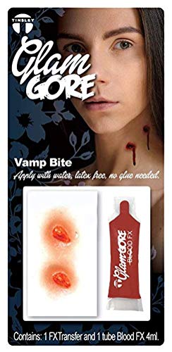 Buy Tinsley Transfers Medium Glam Gore 3D FX Transfer Kit - Vamp Bite, Latex Free Prosthetic for only $14.99 by Tinsley Transfers