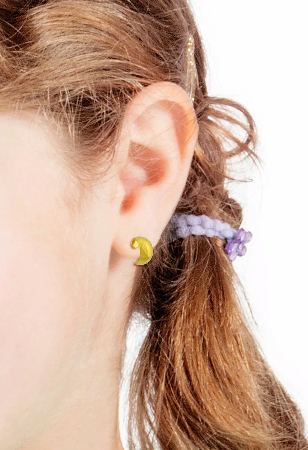 Buy Tiny Tips J Smooth Hoop Studs - 3/8" - Gold Plated for only $14.99 by Studex
