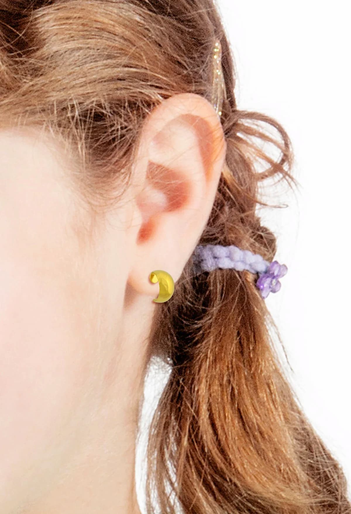 Buy Tiny Tips J Smooth Hoop Studs - 3/8" - Gold Plated for only $14.99 by Studex
