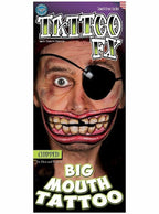 Tinsley Transfers Chipped Big Mouth Halloween Costume Makeup Tattoo FX