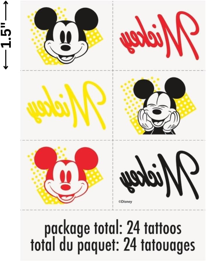 Buy Unique Disney Mickey Mouse Tattoos - Pack of 24  for only $2.99 by Unique