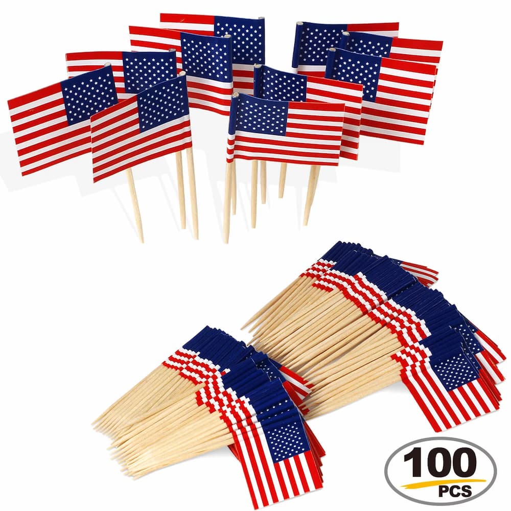 Buy USA Toothpick Flag Cupcakes Toppers (100 pcs) for only $2.99 by Sempertex Balloons