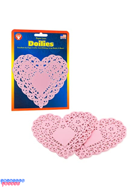 Tim&Lin Heart Paper doilies - 10 Inch White Valentine's Lace Paper Doilies  - Disposable Paper Placemats - for Wedding, Birthday, Cakes, Desserts