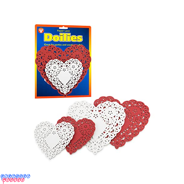 Buy Hygloss Products Assorted Sizes Red &White Paper Heart Doilies 96ct at  affordable price of $17.09 - Birthday Pieces!
